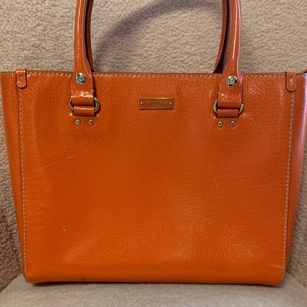 kate spade Orange Leather Structured Tote